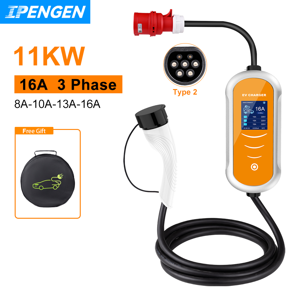 Type 2 Portable Ev Charger 11Kw Cee - Ładowarka IPENGEN EV 16A 11KW Typ