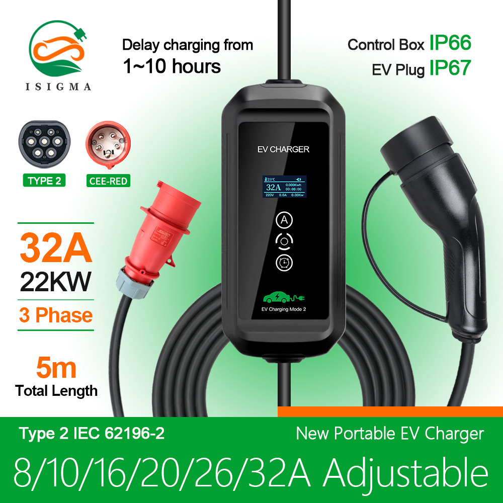 Ev Charger Type 2 22Kw 32A 3 Phase - Ładowarka EV 22kw 3-fazowy typ 2