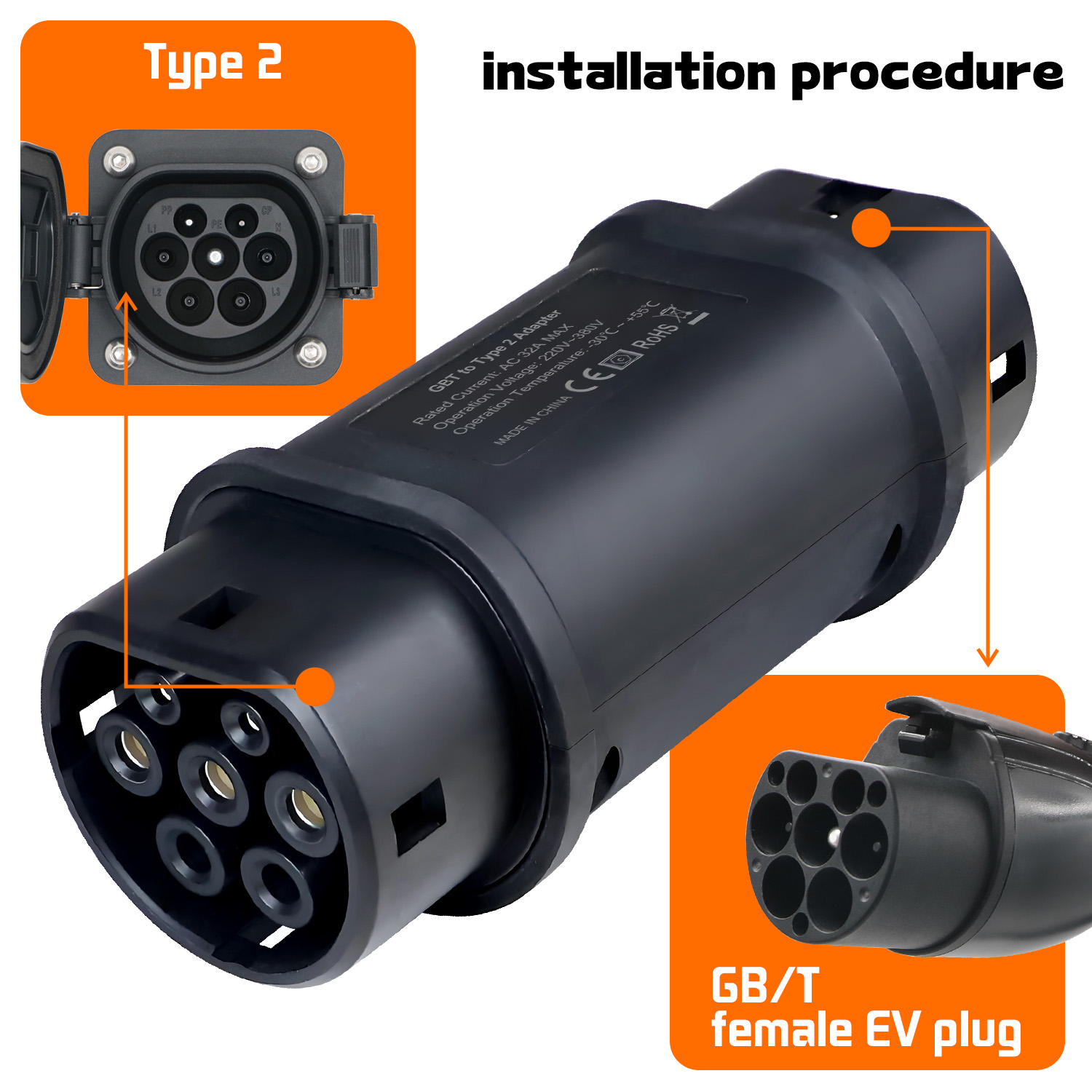 Adapter stacji ładowania GOODC – Ev Charger Type 2 22Kw 32A 3 Phase recenzja i cena