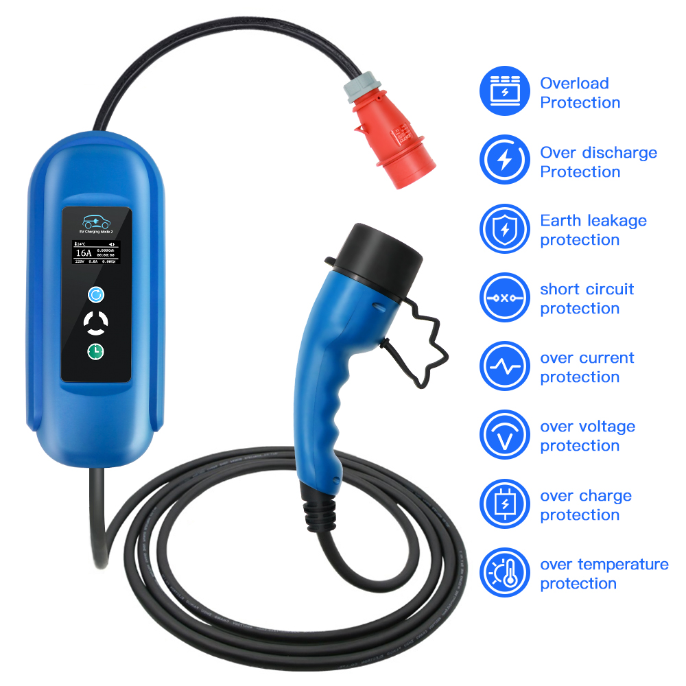 Kolanky Ładowarka EV 16A 11KW  – Type 2 Portable Ev Charger 11Kw Cee recenzja i cena